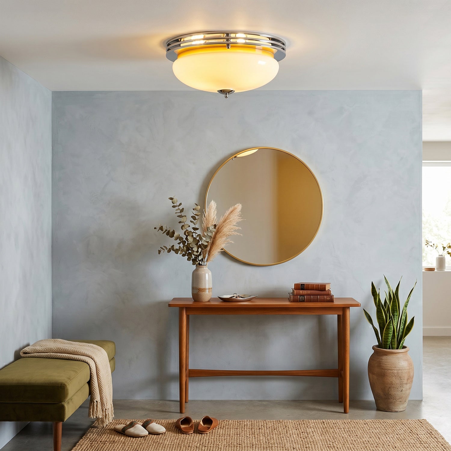 Halson Streamline Art Deco Semi-Flush Mount