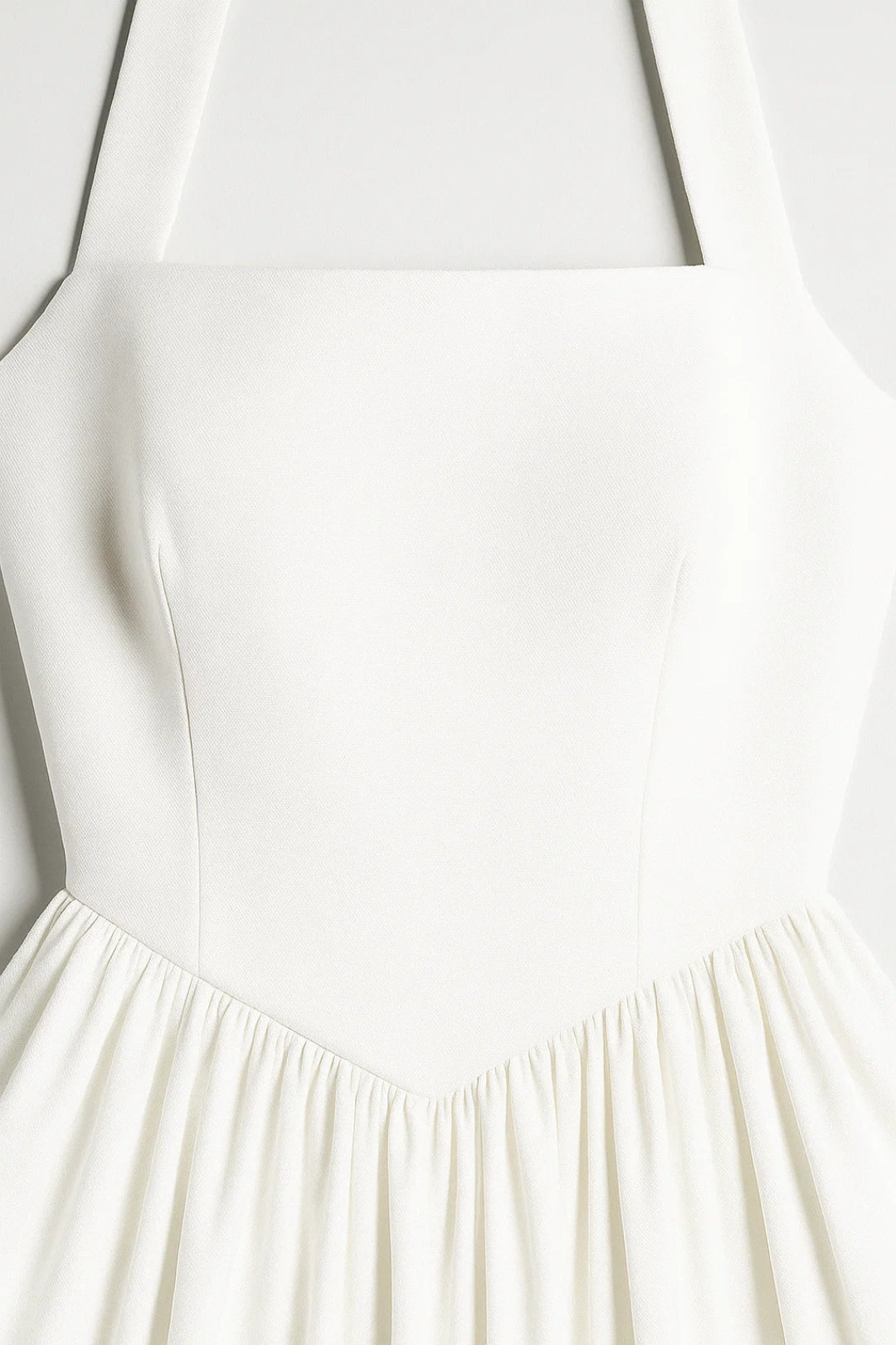 Halter Neck Midi Dress with Pleated Skirt and Pockets