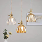 HanaLicht: Japanese Glass Pendant Lamp in Retro Flower Design – Elegant Hanging Light