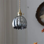 HanaLicht: Japanese Glass Pendant Lamp in Retro Flower Design – Elegant Hanging Light