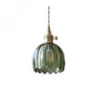 HanaLicht: Japanese Glass Pendant Lamp in Retro Flower Design – Elegant Hanging Light