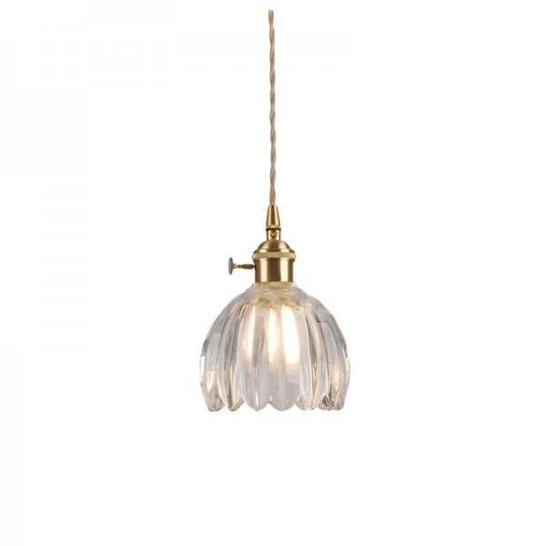HanaLicht: Japanese Glass Pendant Lamp in Retro Flower Design – Elegant Hanging Light