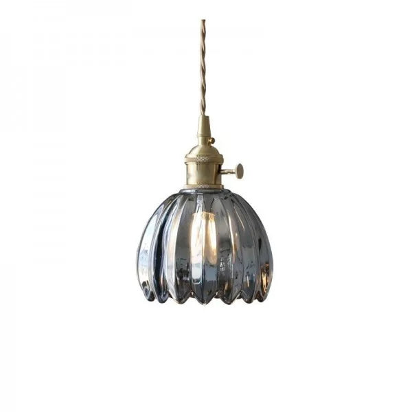 HanaLicht: Japanese Glass Pendant Lamp in Retro Flower Design – Elegant Hanging Light