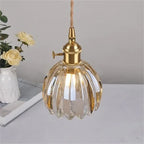 HanaLicht: Japanese Glass Pendant Lamp in Retro Flower Design – Elegant Hanging Light