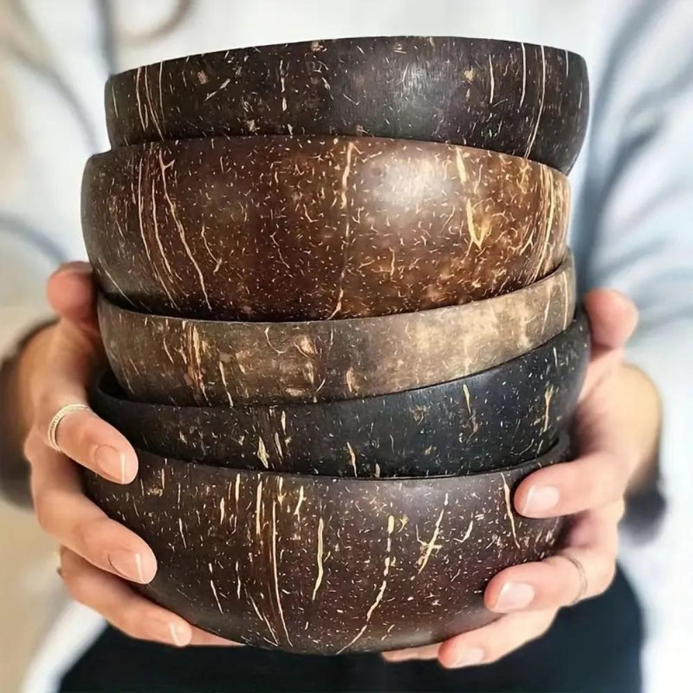 Coconut Shell Bowl, Natural Brown, Polished Finish, Handcrafted