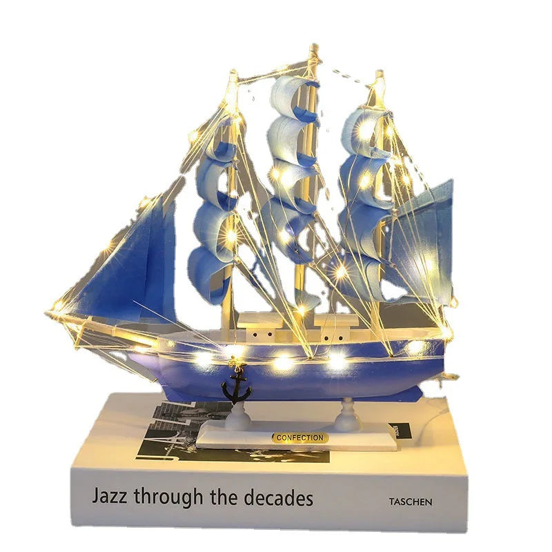 Handmade Wooden Boat Nautical Home Decor Natural Wood Finish