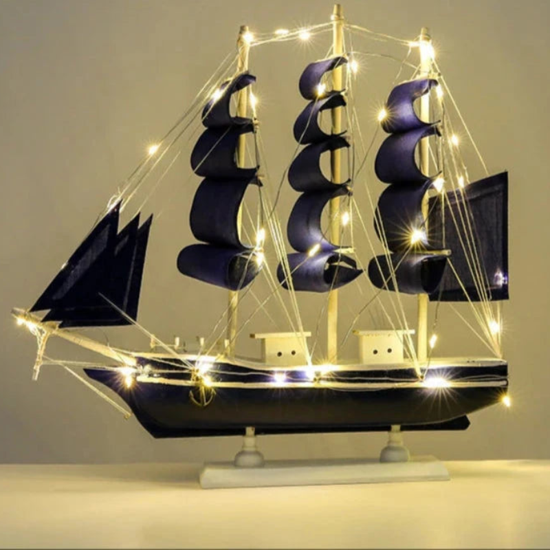 Handmade Wooden Boat Nautical Home Decor Natural Wood Finish