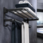 HandtuchPlus: Wall Shelf Bathroom – modern plastic shelf, decorative & hanging with towel holder for bathroom organization