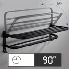 HandtuchPlus: Wall Shelf Bathroom – modern plastic shelf, decorative & hanging with towel holder for bathroom organization