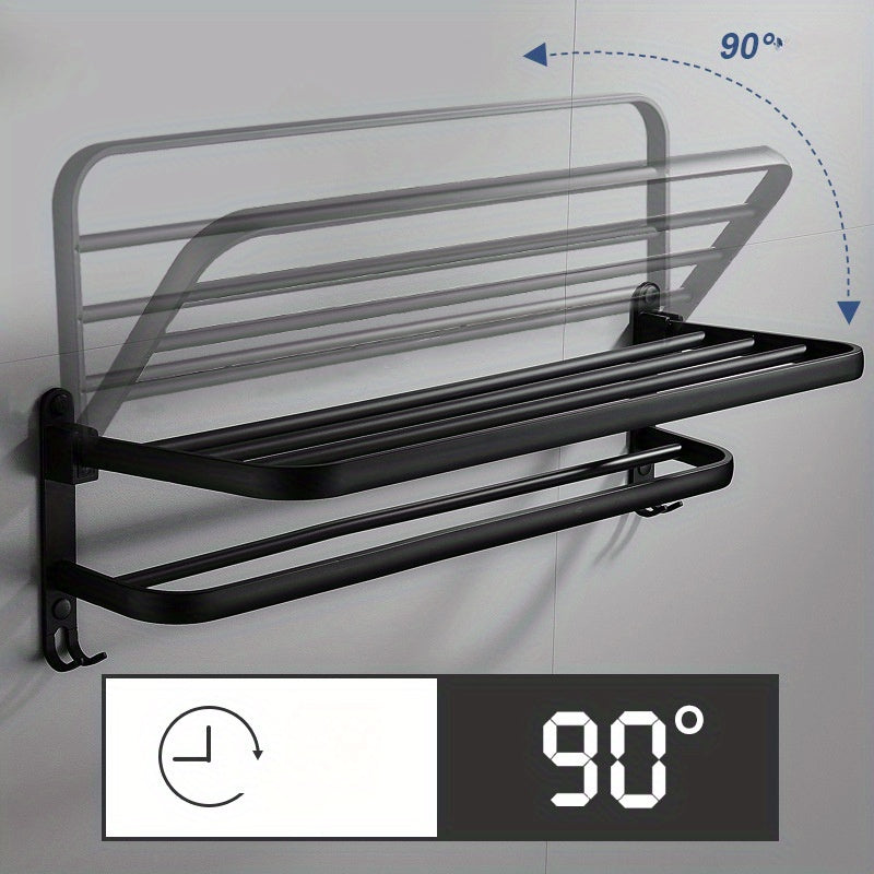 HandtuchPlus: Wall Shelf Bathroom – modern plastic shelf, decorative & hanging with towel holder for bathroom organization