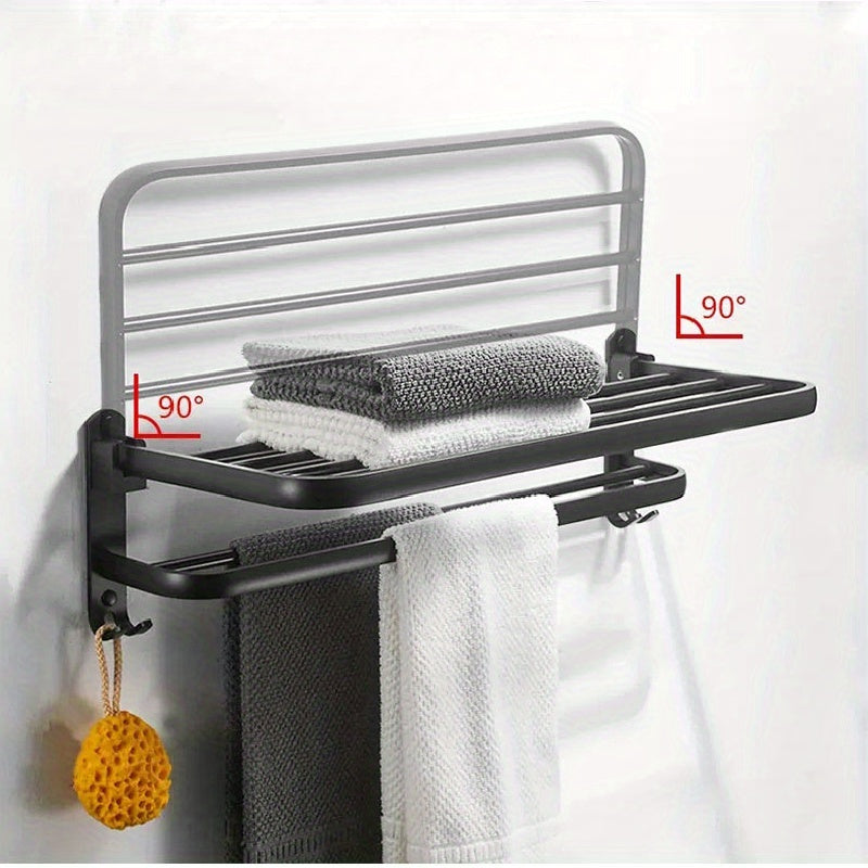 HandtuchPlus: Wall Shelf Bathroom – modern plastic shelf, decorative & hanging with towel holder for bathroom organization