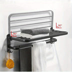 HandtuchPlus: Wall Shelf Bathroom – modern plastic shelf, decorative & hanging with towel holder for bathroom organization