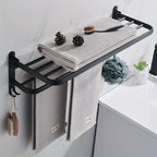 HandtuchPlus: Wall Shelf Bathroom – modern plastic shelf, decorative & hanging with towel holder for bathroom organization