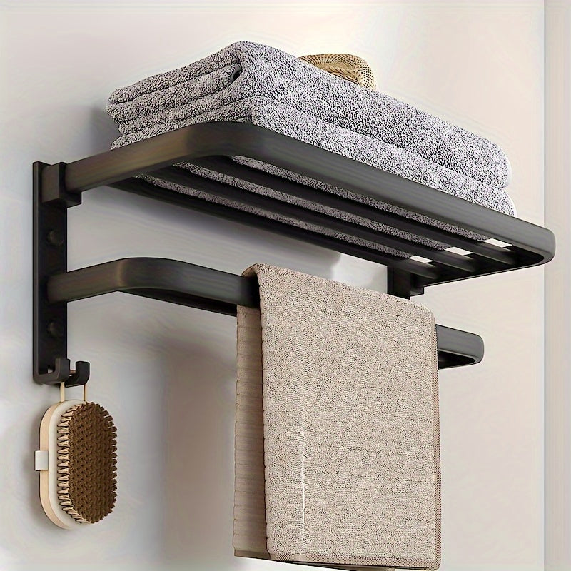 HandtuchPlus: Wall Shelf Bathroom – modern plastic shelf, decorative & hanging with towel holder for bathroom organization