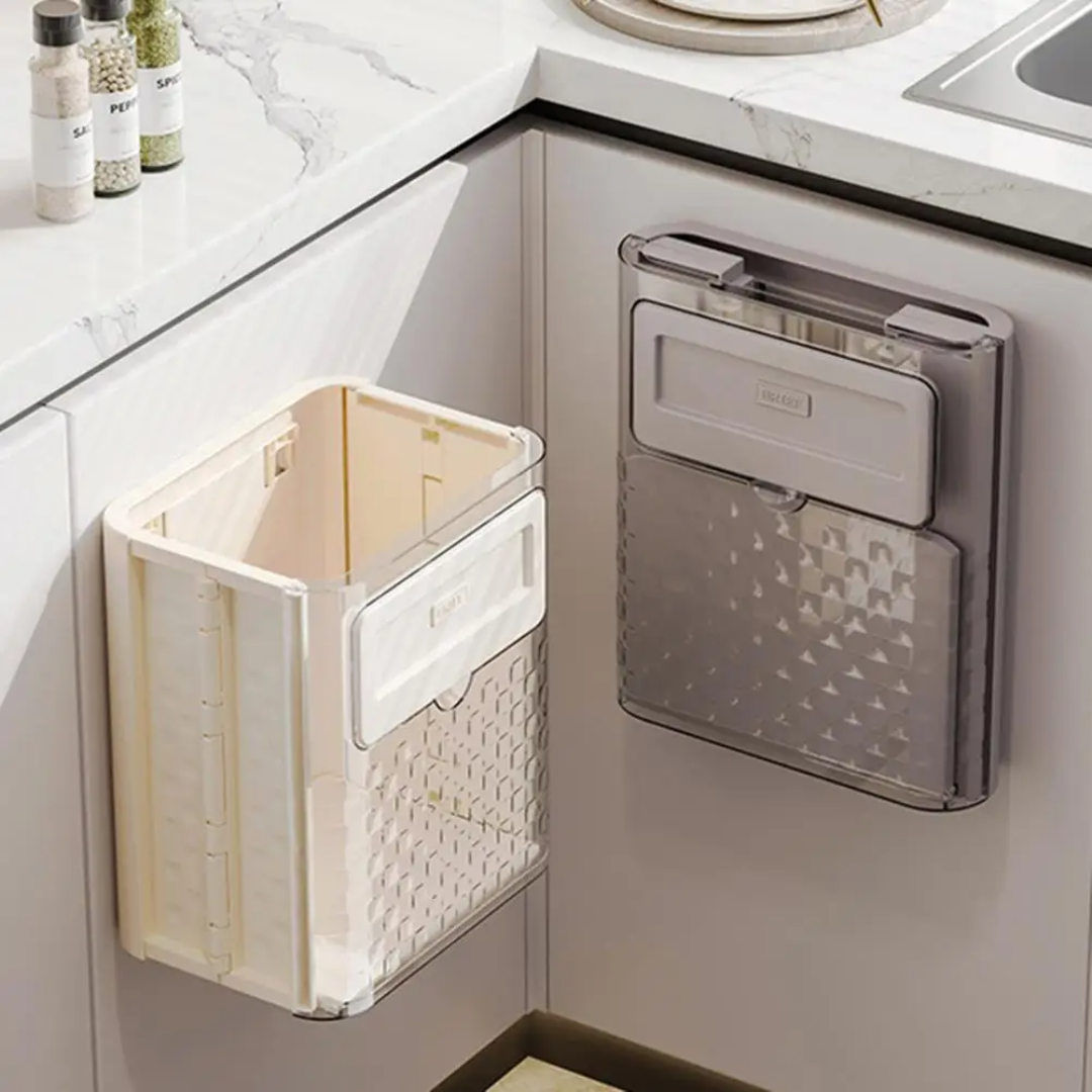 Hanging Trash Bin, 10L Capacity, Cabinet-Mounted Design, Wide Opening