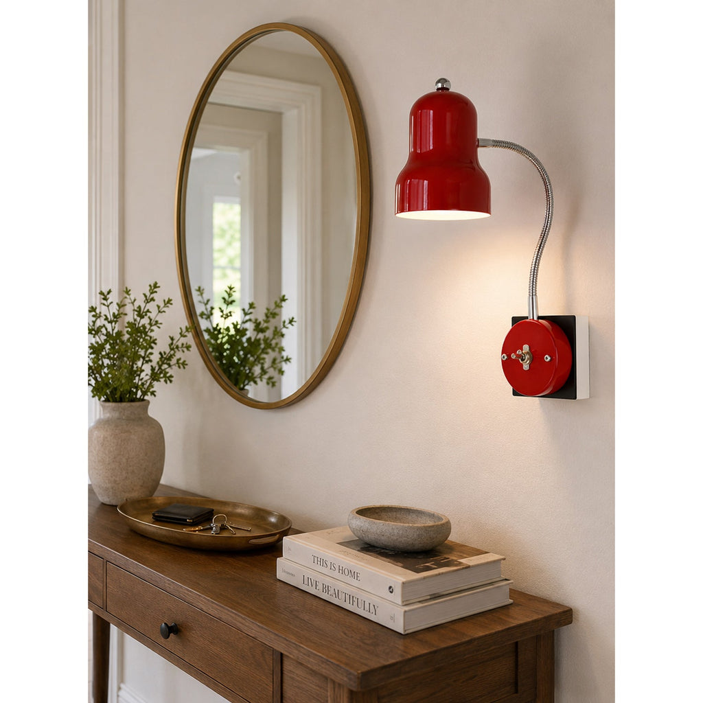 Hans Retro Color-Block Gooseneck Wall Sconce