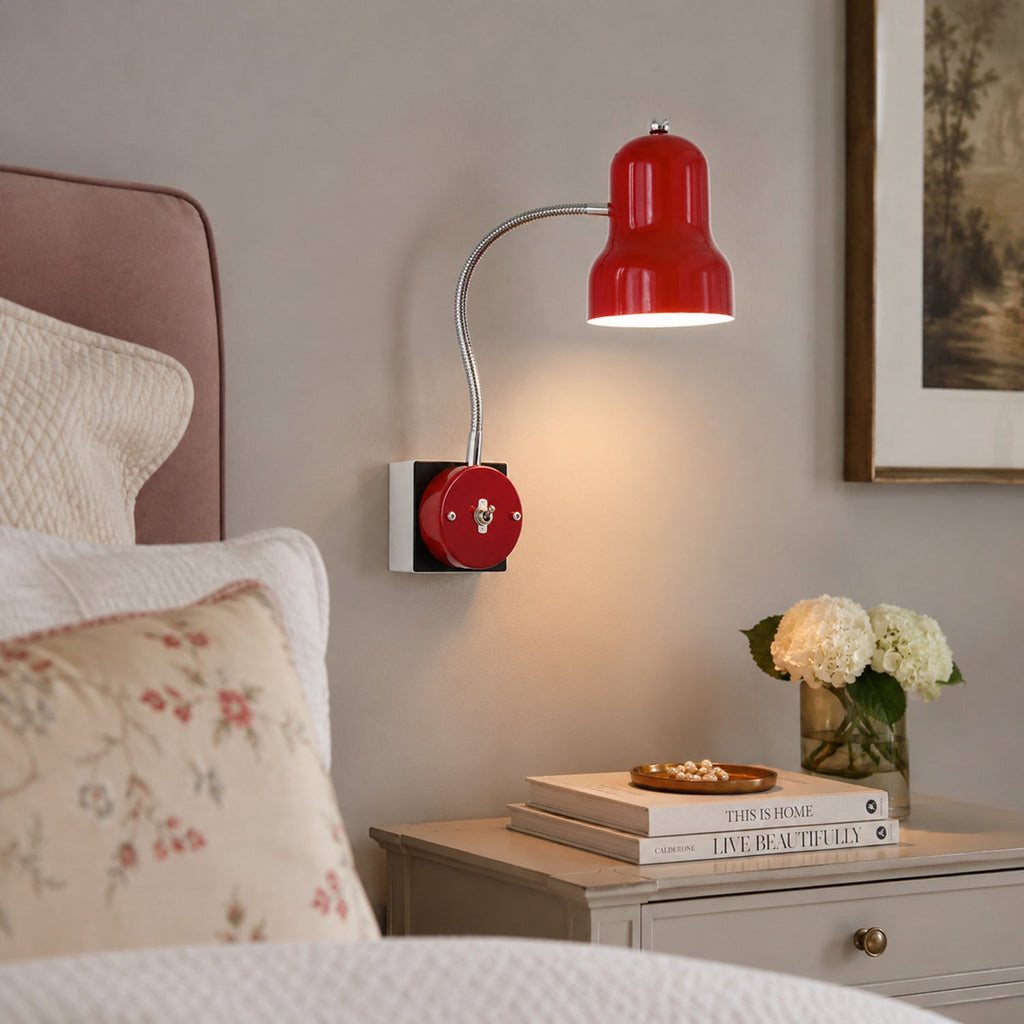 Hans Retro Color-Block Gooseneck Wall Sconce