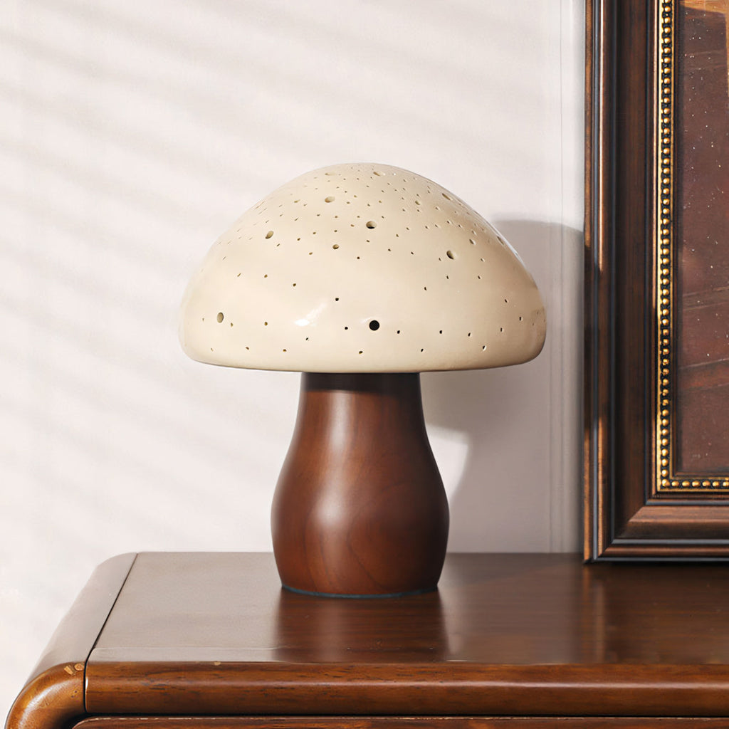 Harlow Pierced Ceramic Mushroom Table Lamp