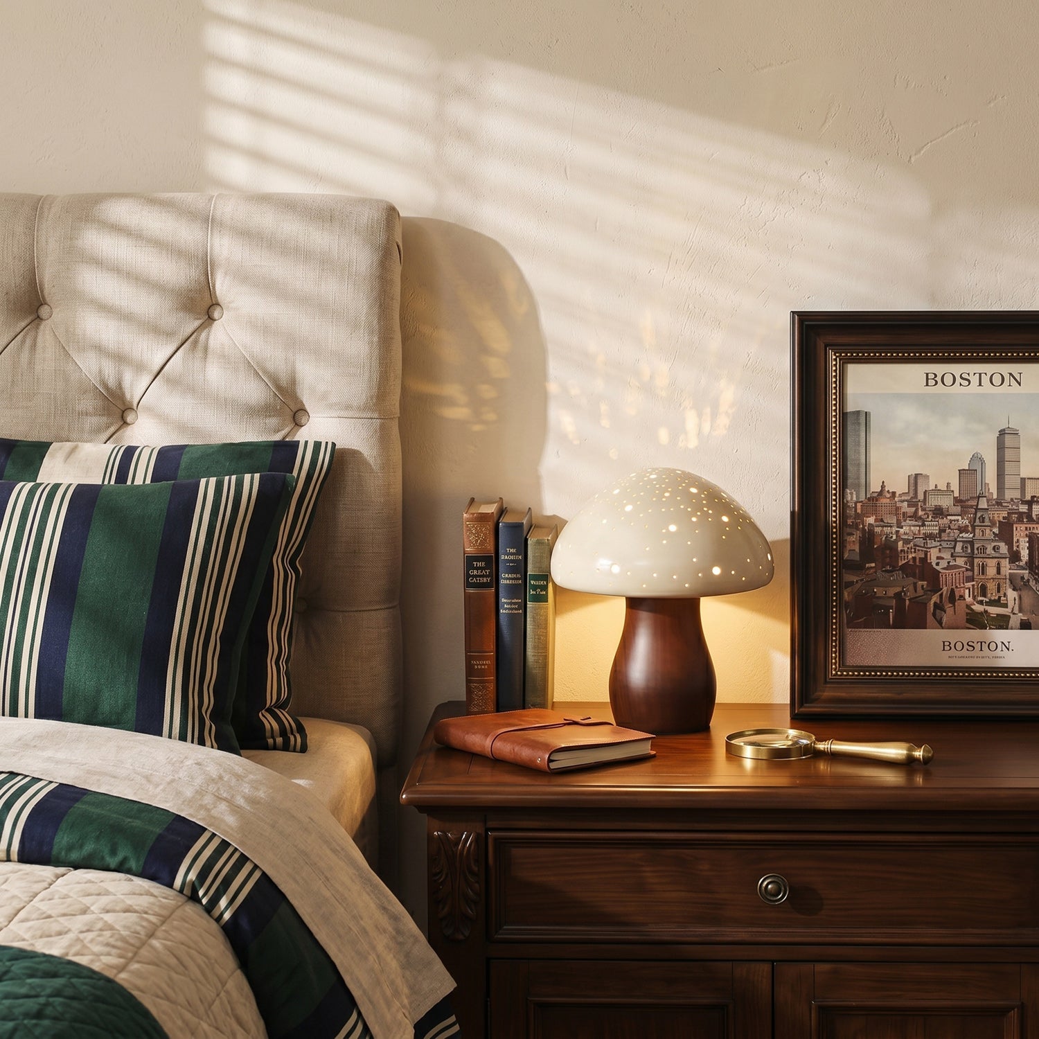 Harlow Pierced Ceramic Mushroom Table Lamp