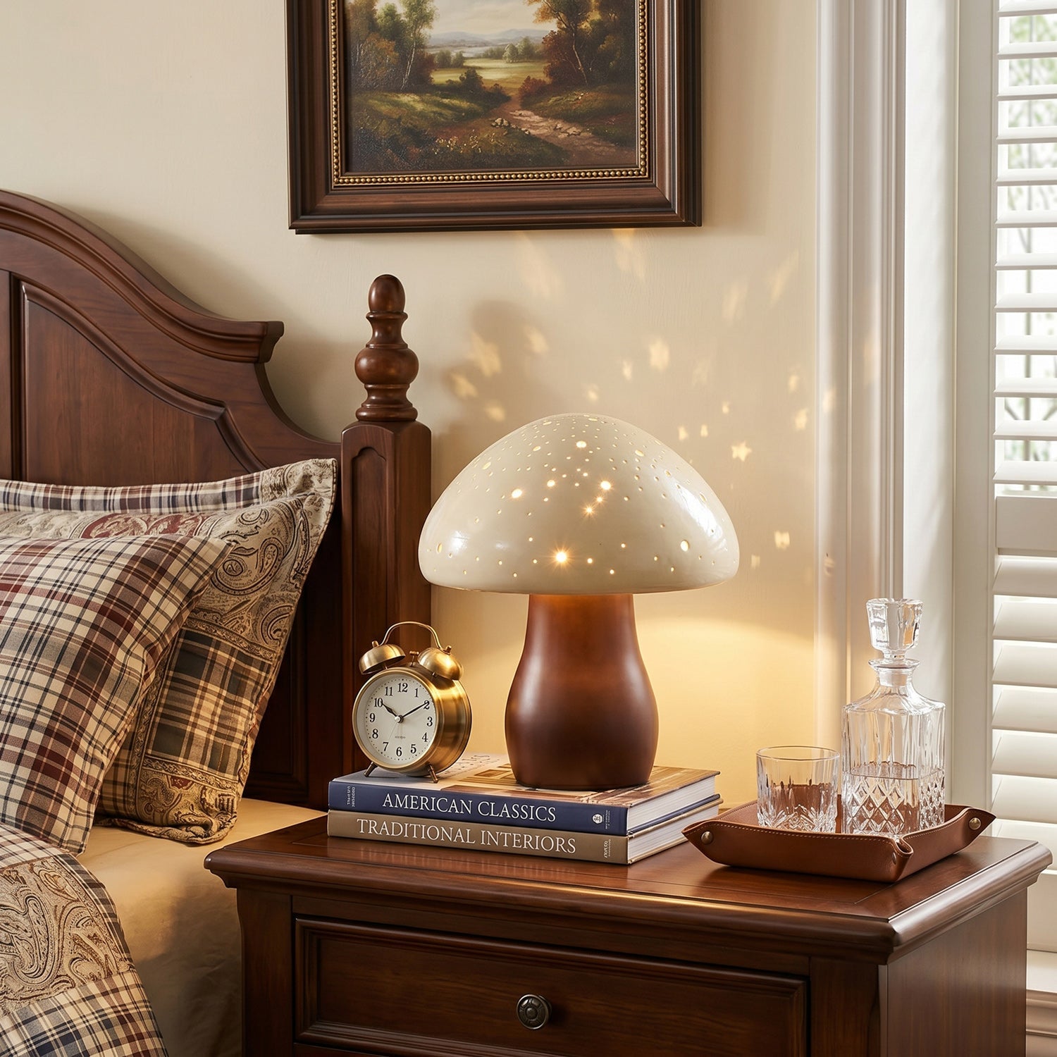 Harlow Pierced Ceramic Mushroom Table Lamp
