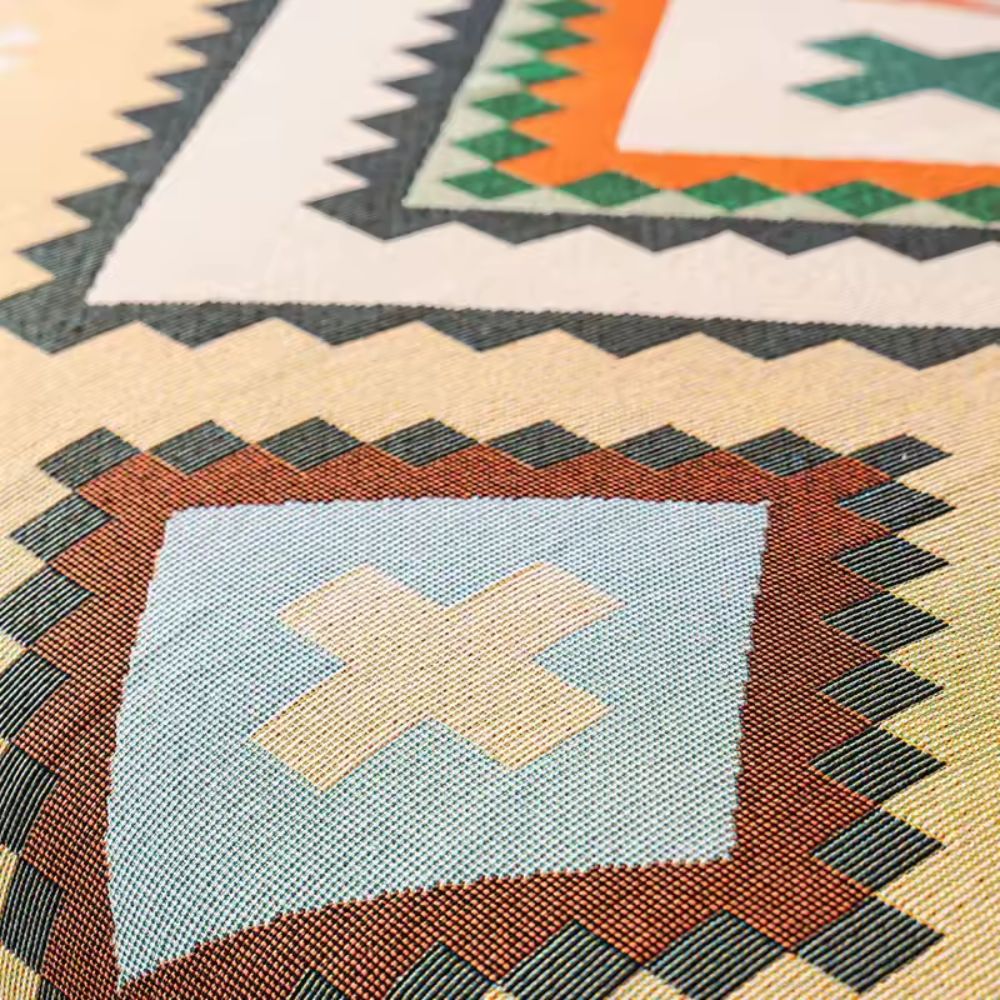 HarmoniaAztec: Sofa Cover in Decorative Chenille Style with Woven Surface & Colorful Look – for Sofa & Living Room