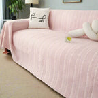 HarmoniaBlatt: Sofa Cover in Decorative Microfiber Design with Leaf Pattern & Non-Slip Comfort – for Sofa & Living Room