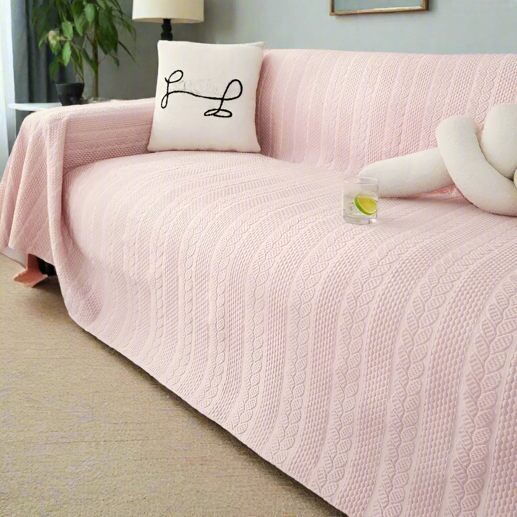 HarmoniaBlatt: Sofa Cover in Decorative Microfiber Design with Leaf Pattern & Non-Slip Comfort – for Sofa & Living Room