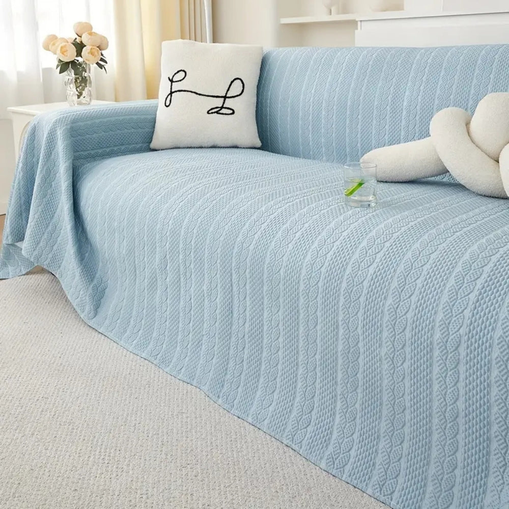 HarmoniaBlatt: Sofa Cover in Decorative Microfiber Design with Leaf Pattern & Non-Slip Comfort – for Sofa & Living Room