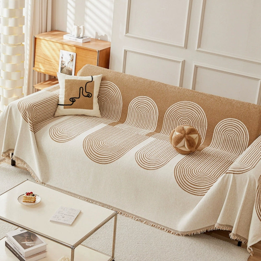 HarmoniaHaven: Chenille-style Sofa Cover with Reversible Design & Easy-Care Quality – for Sofa & Armchair