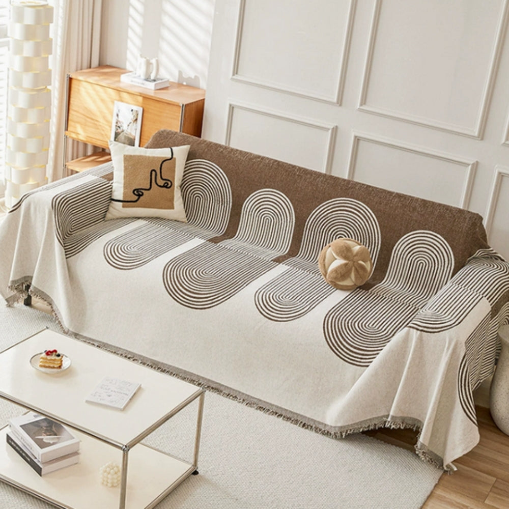 HarmoniaHaven: Chenille-style Sofa Cover with Reversible Design & Easy-Care Quality – for Sofa & Armchair