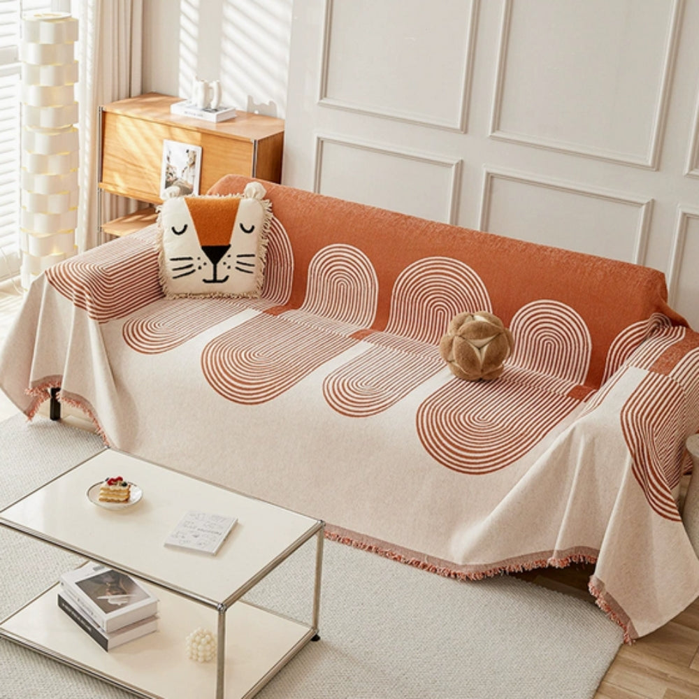 HarmoniaHaven: Chenille-style Sofa Cover with Reversible Design & Easy-Care Quality – for Sofa & Armchair