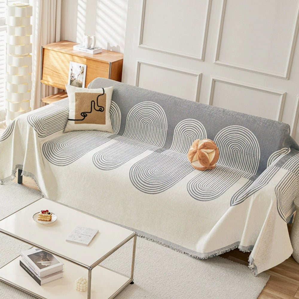 HarmoniaHaven: Chenille-style Sofa Cover with Reversible Design & Easy-Care Quality – for Sofa & Armchair