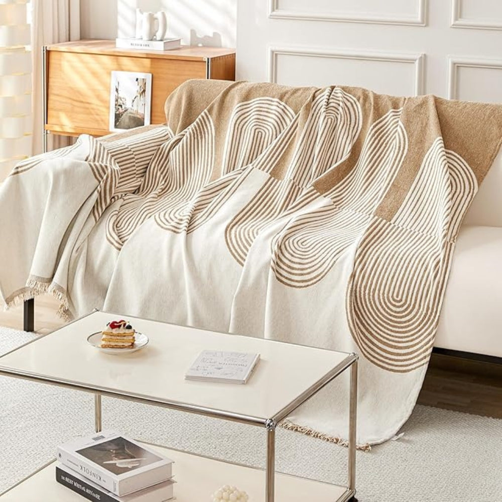 HarmoniaHaven: Chenille-style Sofa Cover with Reversible Design & Easy-Care Quality – for Sofa & Armchair