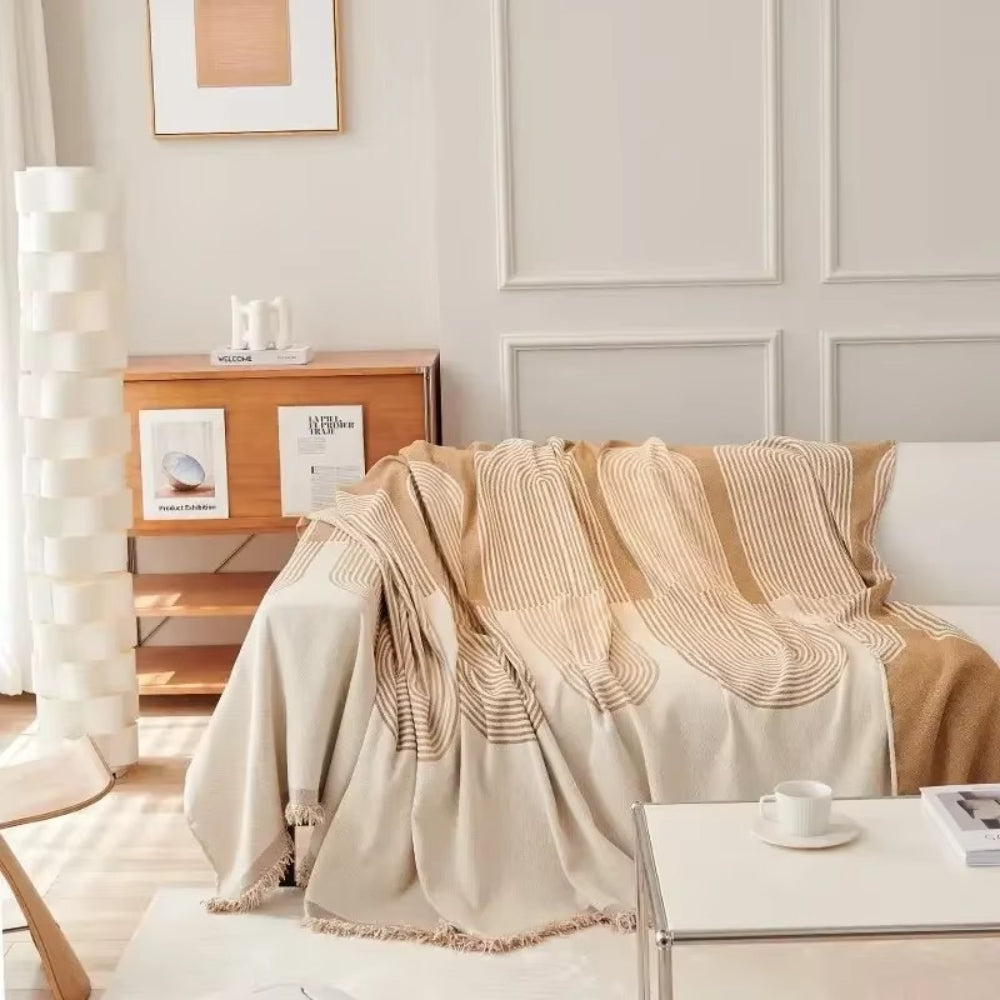 HarmoniaHaven: Chenille-style Sofa Cover with Reversible Design & Easy-Care Quality – for Sofa & Armchair