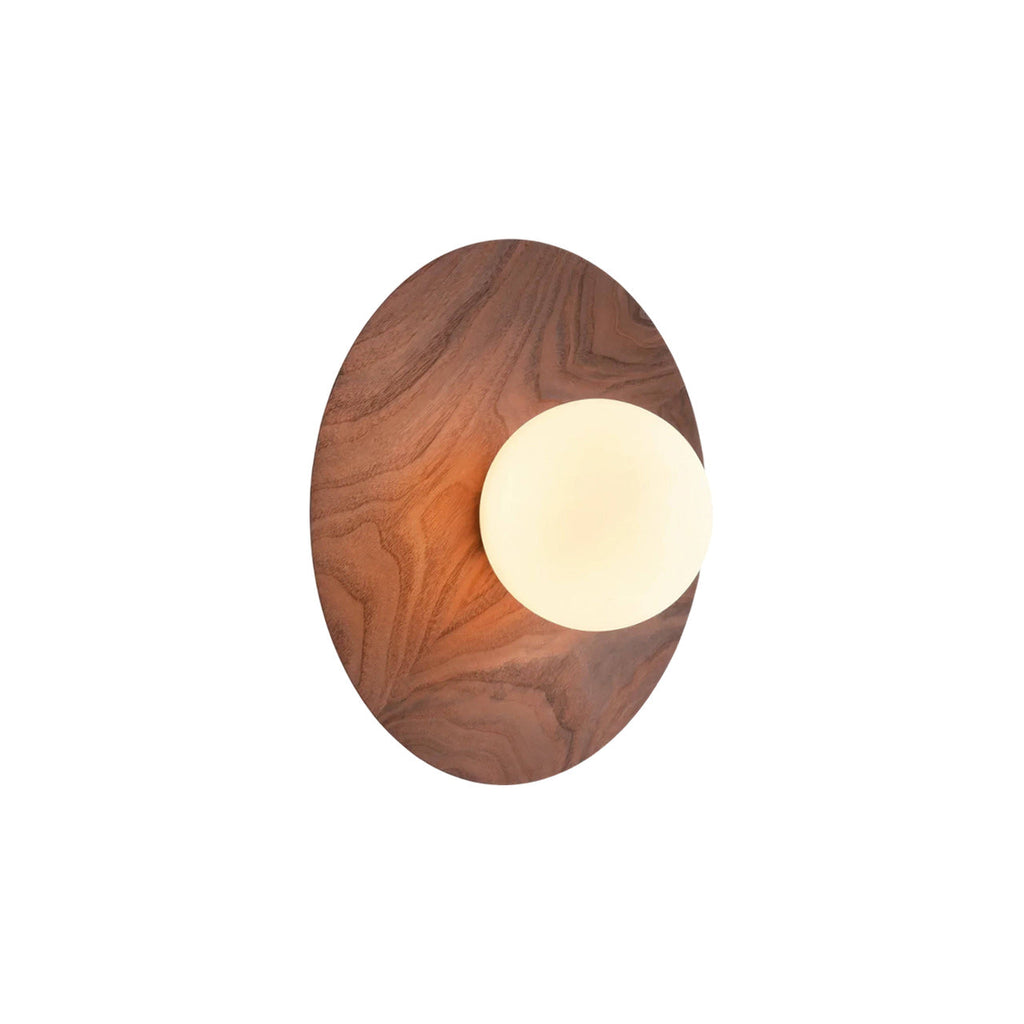 Harmonia Wood-Framed Glass Globe Wall Light