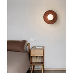 Harmonia Wood-Framed Glass Globe Wall Light