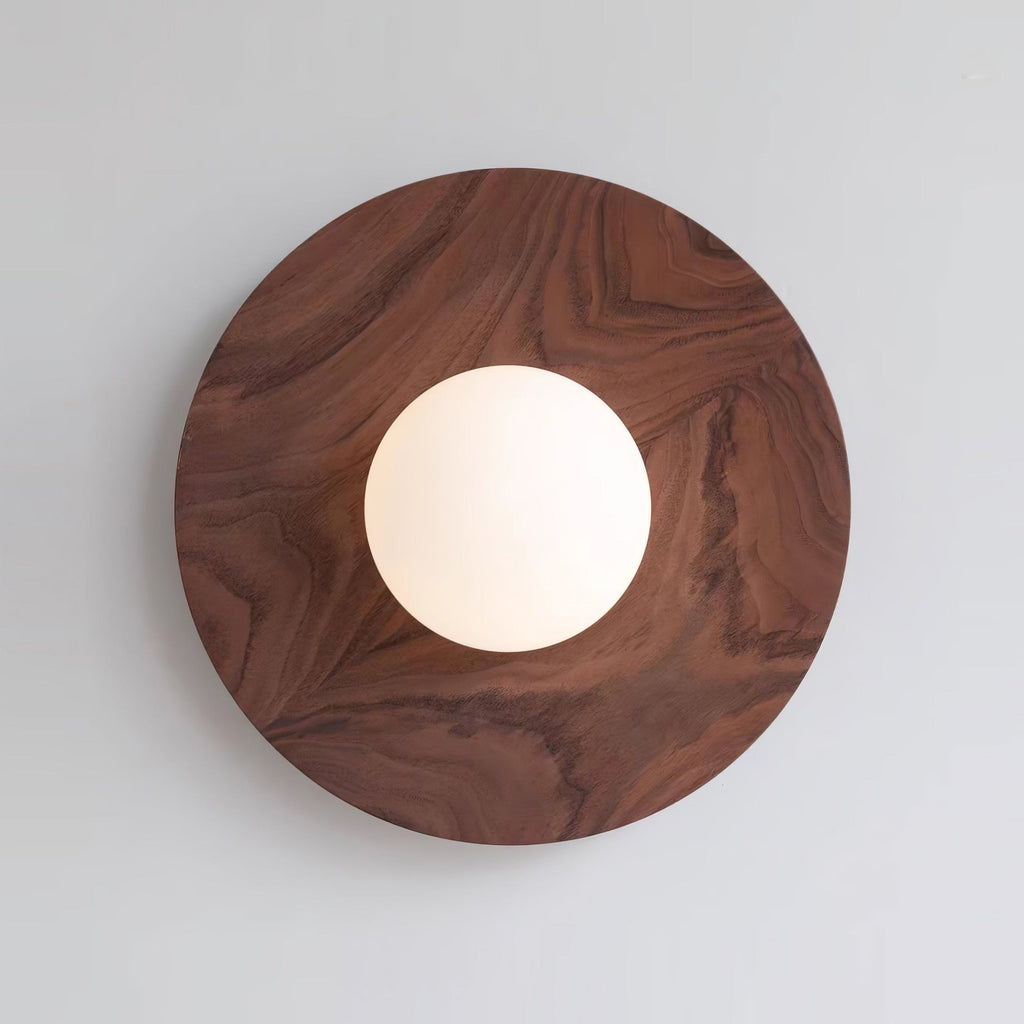Harmonia Wood-Framed Glass Globe Wall Light