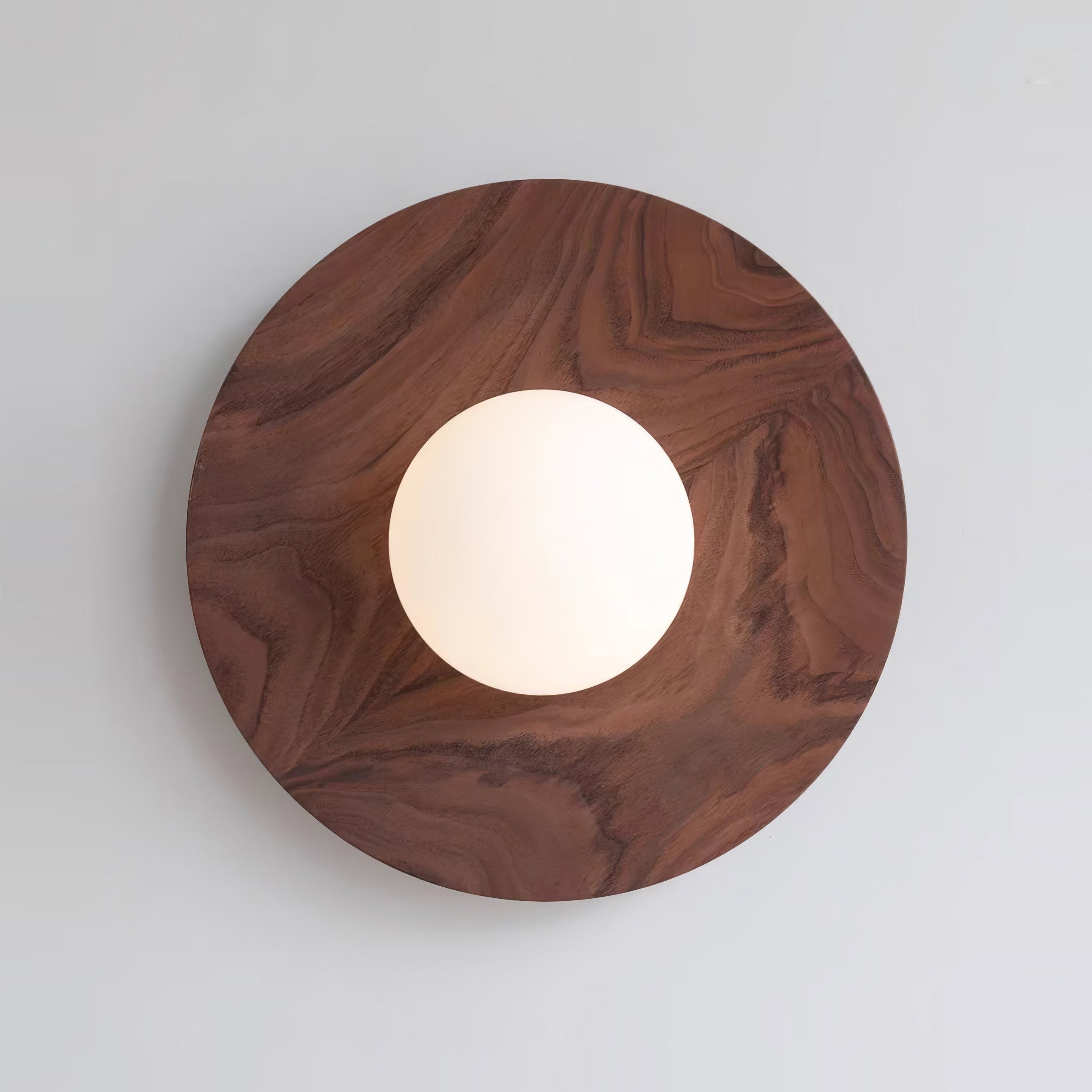 Harmonia Wood-Framed Glass Globe Wall Light