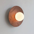 Harmonia Wood-Framed Glass Globe Wall Light