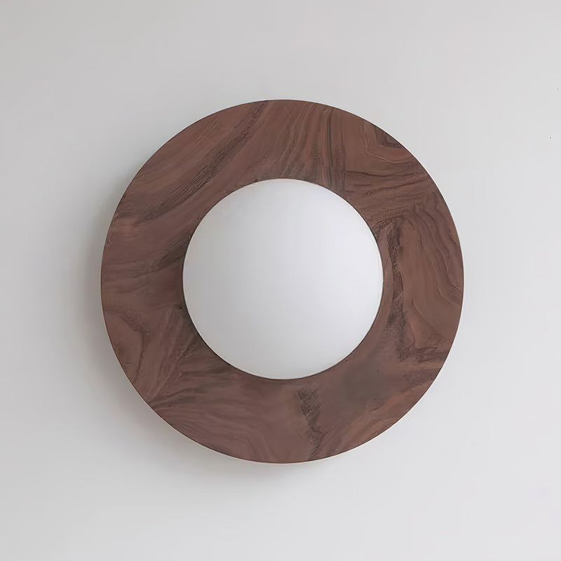 Harmonia Wood-Framed Glass Globe Wall Light