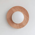 Harmonia Wood-Framed Glass Globe Wall Light