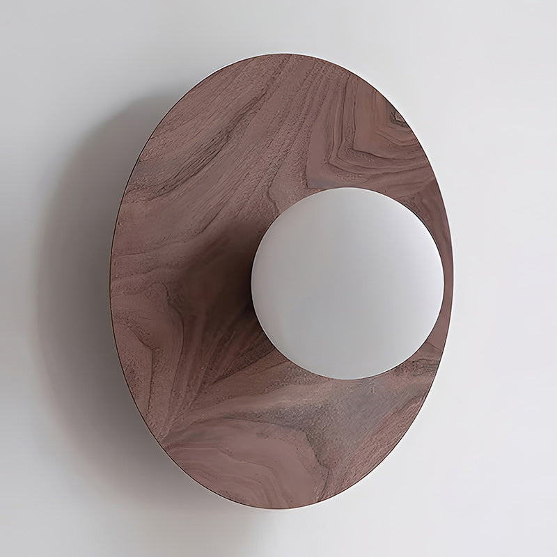 Harmonia Wood-Framed Glass Globe Wall Light