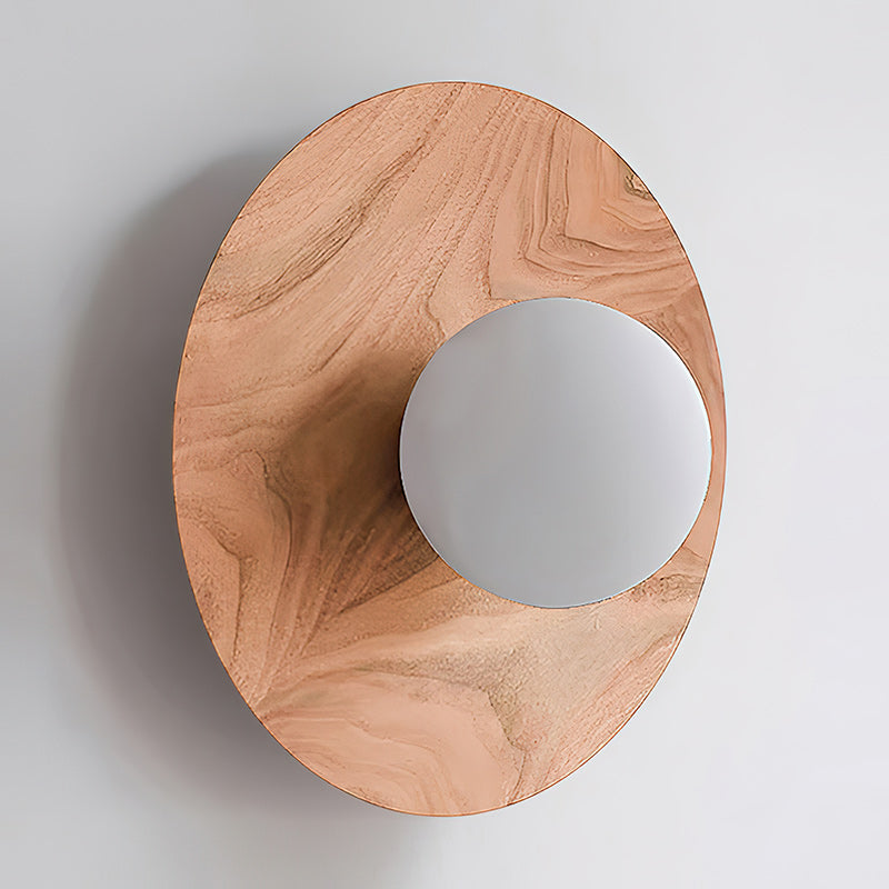 Harmonia Wood-Framed Glass Globe Wall Light