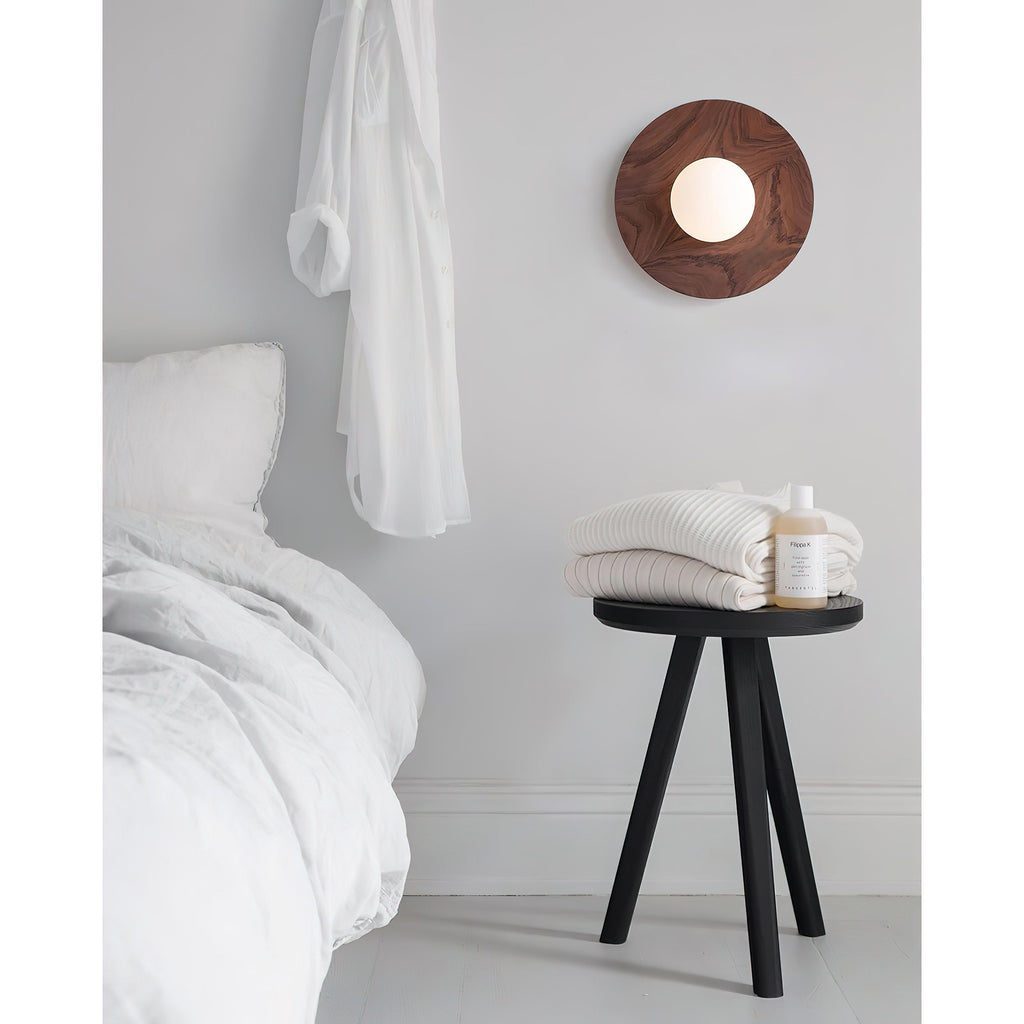 Harmonia Wood-Framed Glass Globe Wall Light