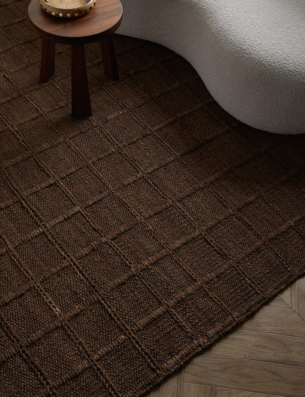 Haven Jute Rug | Textured Grid Design, Luxe Earth Tones