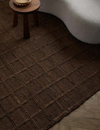 Haven Jute Rug | Textured Grid Design, Luxe Earth Tones
