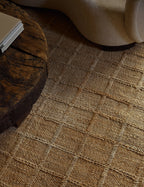 Haven Jute Rug | Textured Grid Design, Luxe Earth Tones