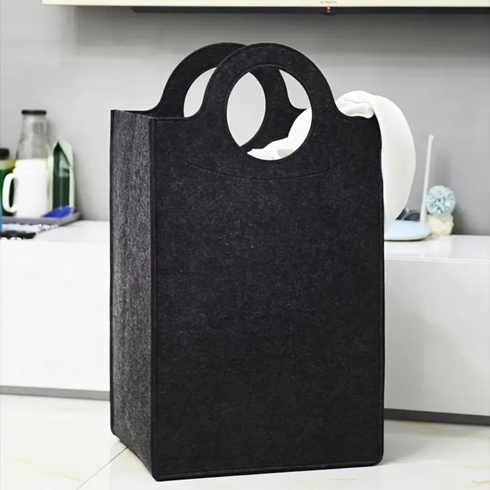 HausStil: Felt Laundry Basket – modern, lightweight & decorative for laundry, blankets & toys