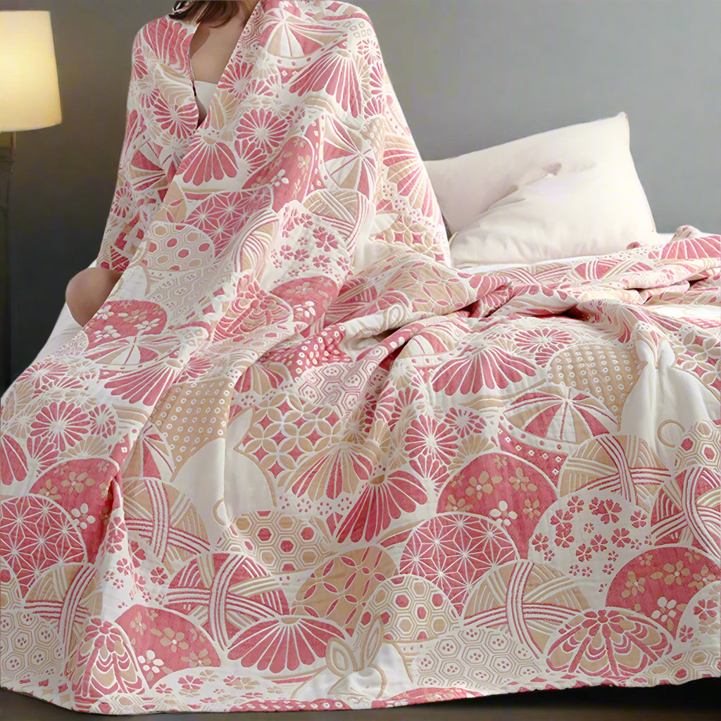 HavenLuft: Cotton blankets made of four-layer cotton gauze with a breathable structure – for bedroom & sofa