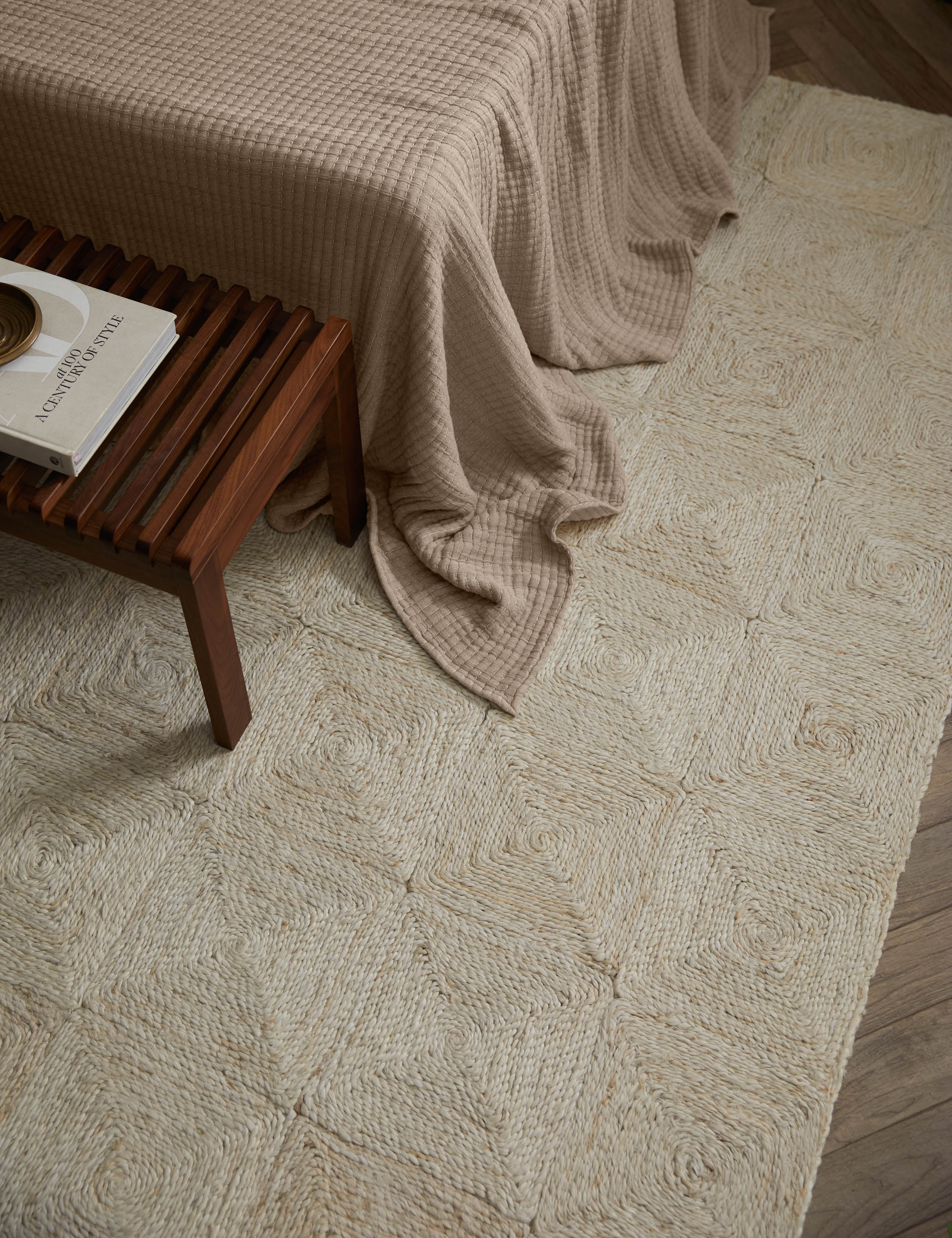 Haven Handmade Jute Rug | Handwoven Grid Design by Jake Arnold